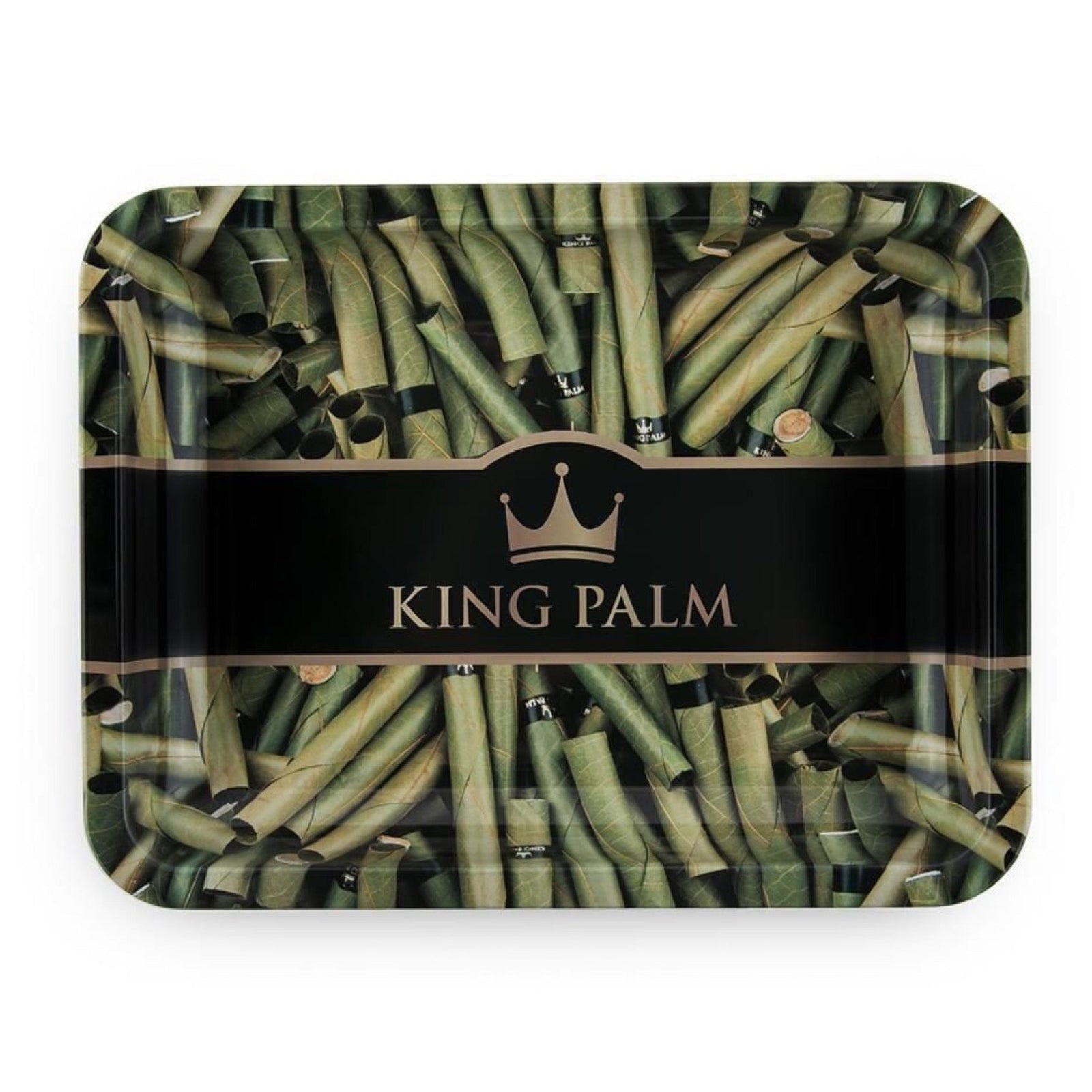 King Palm Royal Party Medium Metal Rolling Tray (8" x 10")
