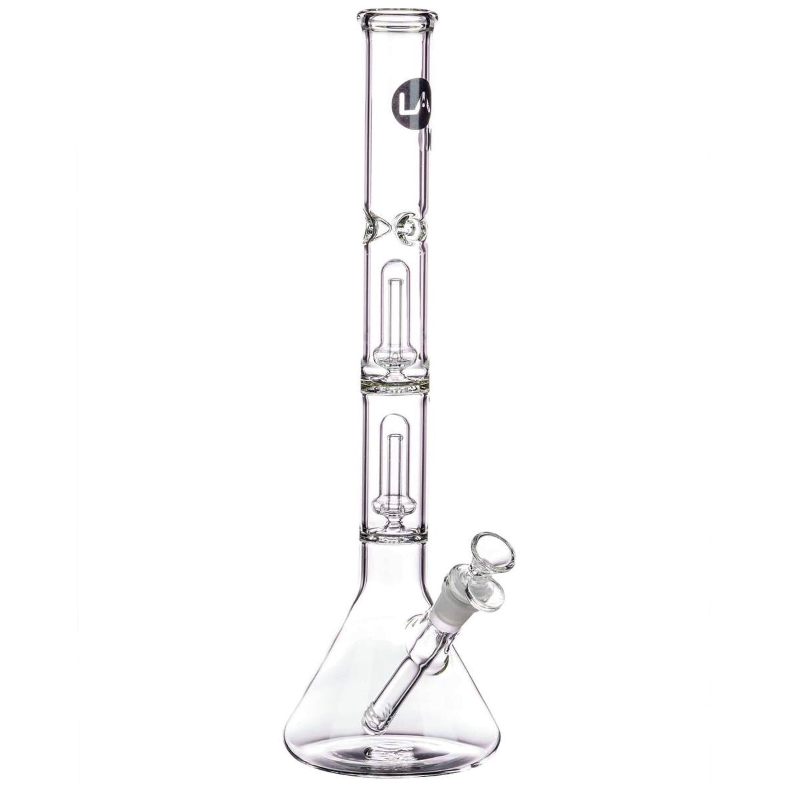 LA Pipes 14" Double Showerhead Perc Beaker Bong