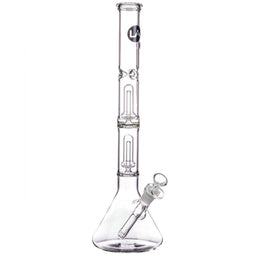 LA Pipes 14" Double Showerhead Perc Beaker Bong