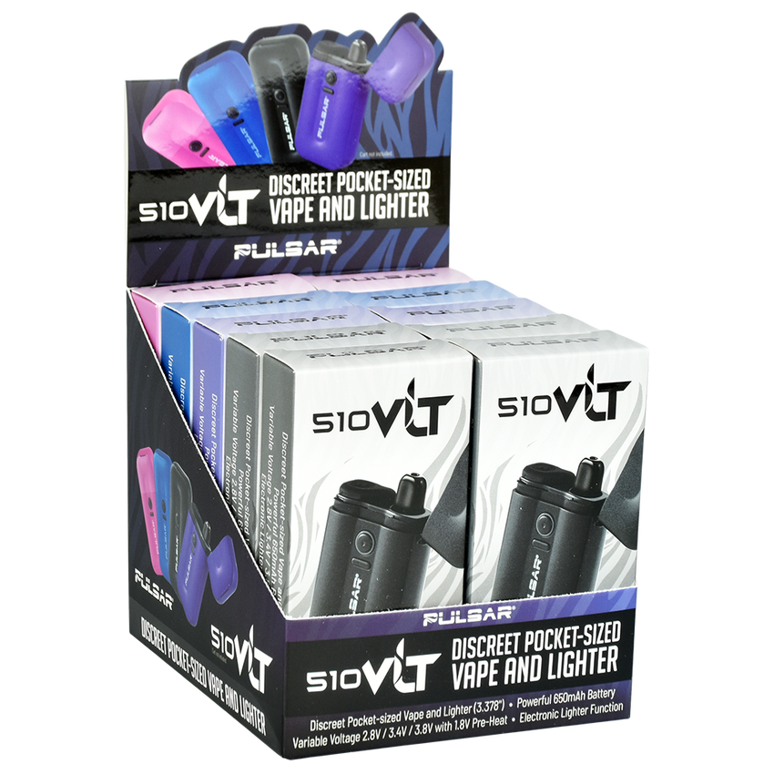 Pulsar VLT 510 Battery Vaporizer / Lighter | 650mAh | 10 Pack Display