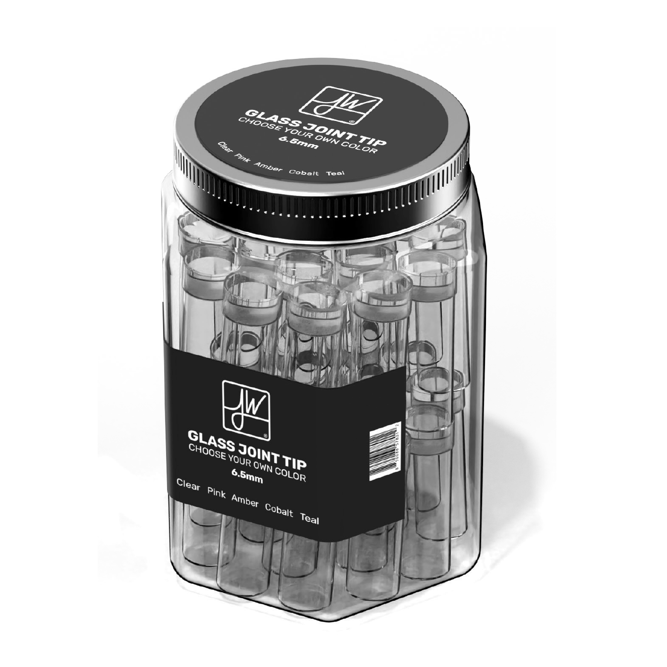 Jane West Assorted 6.5MM Glass Joint Tips — 50ct Retail/POS Tub