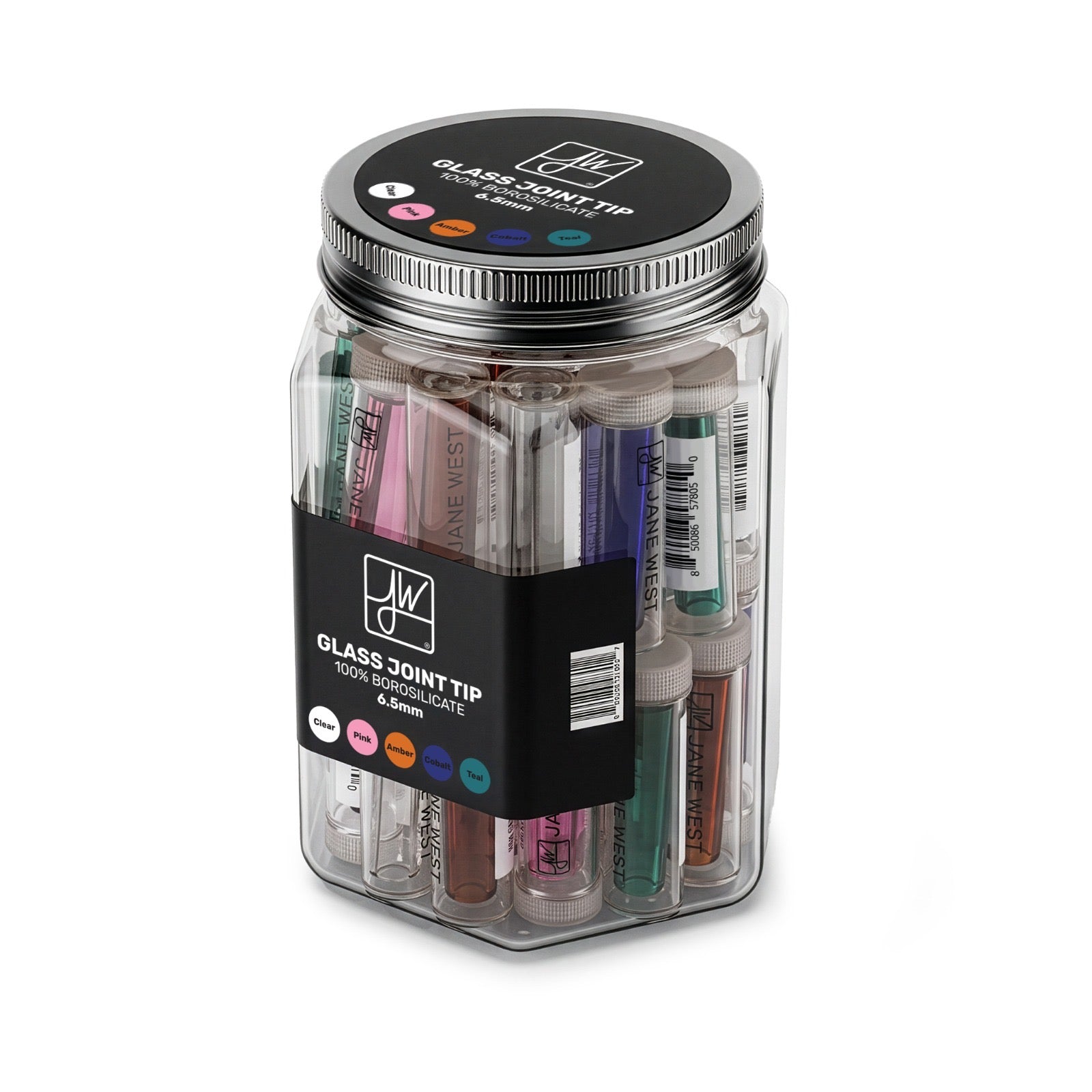 Jane West Assorted 6.5MM Glass Joint Tips — 50ct Retail/POS Tub