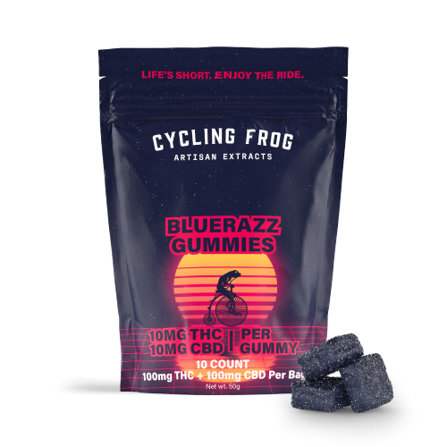 Cycling Frog Gummies: Bluerazz - 10mg THC + 10mg CBD