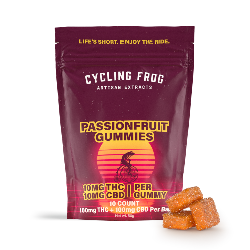 Cycling Frog Gummies: Passionfruit - 10mg THC + 10mg CBD