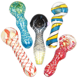 All Mixed Up Glass Spoon Pipe | 3.5" | Assorted Colors & Styles | 20ct Bundle