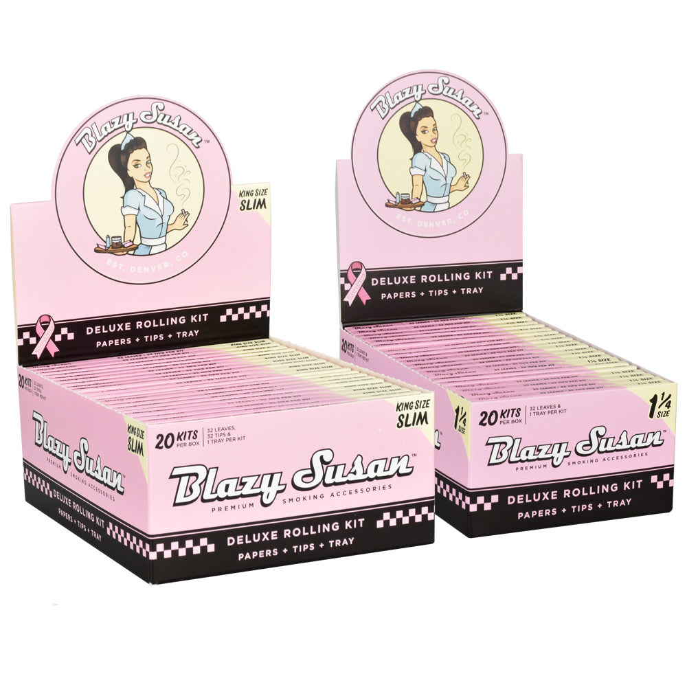 Blazy Susan Deluxe Rolling Kit | Pink | King Size & Classic | 20ct Display