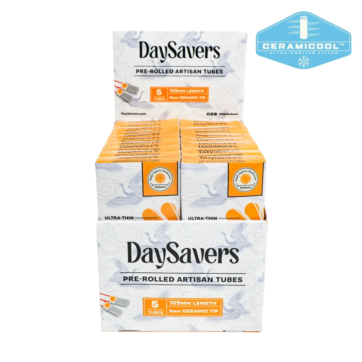 DaySavers Wholesale 109mm Tubes Ceramic Tip 5 Pack 20 Count Display