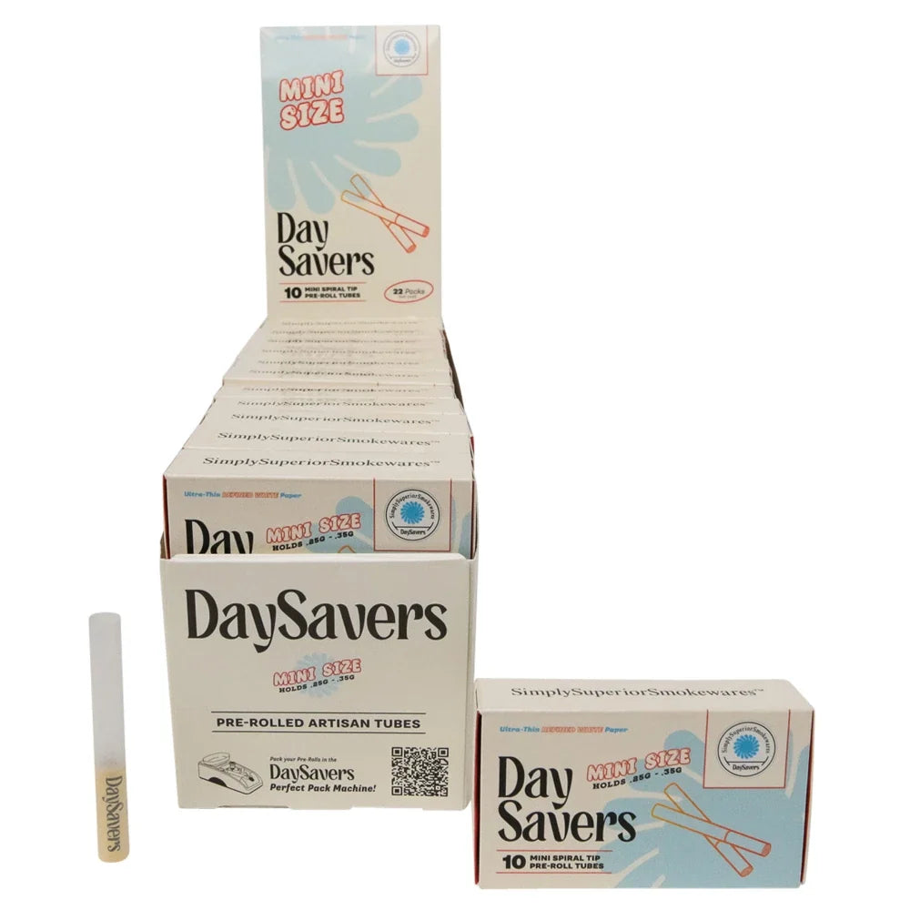 DaySavers Wholesale 65mm Artisan Tubes White 10 Pack 22 Count Display