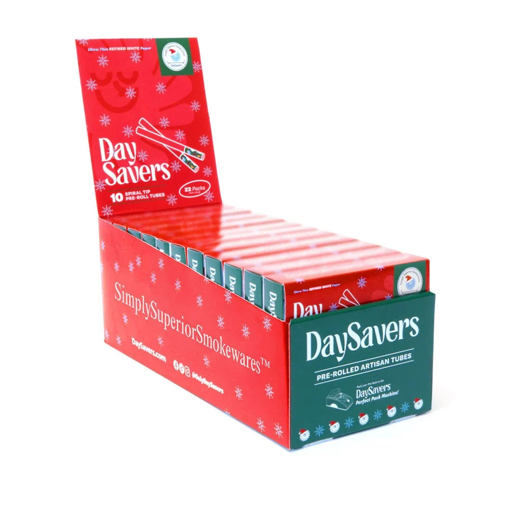 DaySavers Wholesale 84mm Artisan Tubes Christmas Edition White 10 Pack 22 Count Display