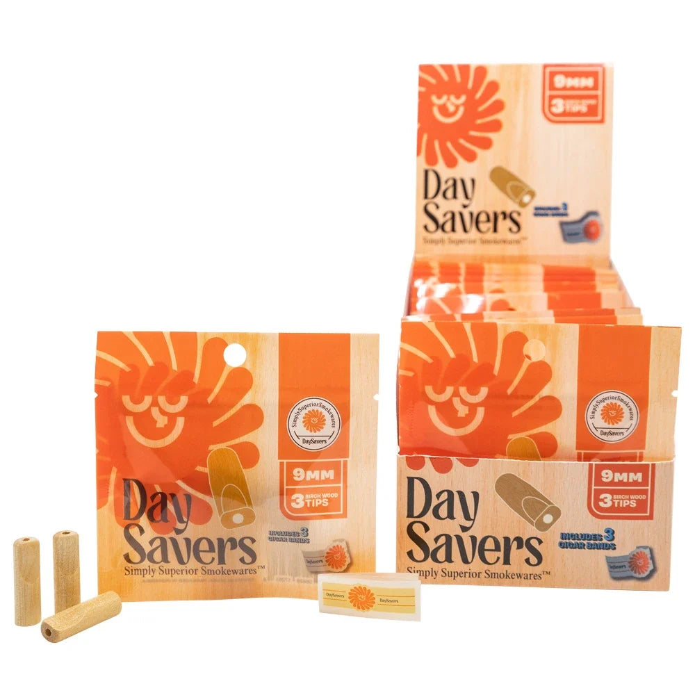 DaySavers Wholesale 9mm Wood Tips 3 Pack 20 Count Display