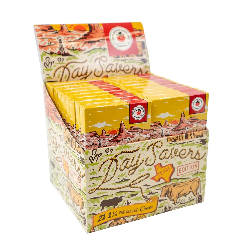 DaySavers Wholesale Half Gram Cones Texas 21 Pack 20 Count Display