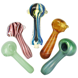Earth Movement Glass Spoon Pipe Assortment | 3.75" to 4.5" | 20ct Bundle