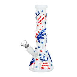 Patriot Leaf Glow 10" Beaker Bong