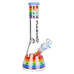 Pulsar Rainbow Pride Glass Beaker Bong