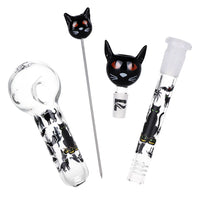 Pulsar Superstitious Kitty Glow Bong Hand Pipe Bundle