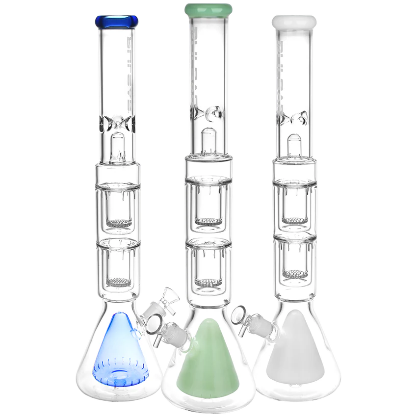 Pulsar 21.5” Quad Perc Beaker Bong – Colors Vary