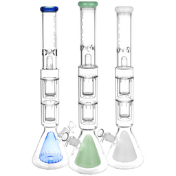 Pulsar 21.5” Quad Perc Beaker Bong – Colors Vary