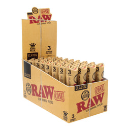 RAW Natural Unrefined Pre-Rolled Cones | King Size | 32ct Display