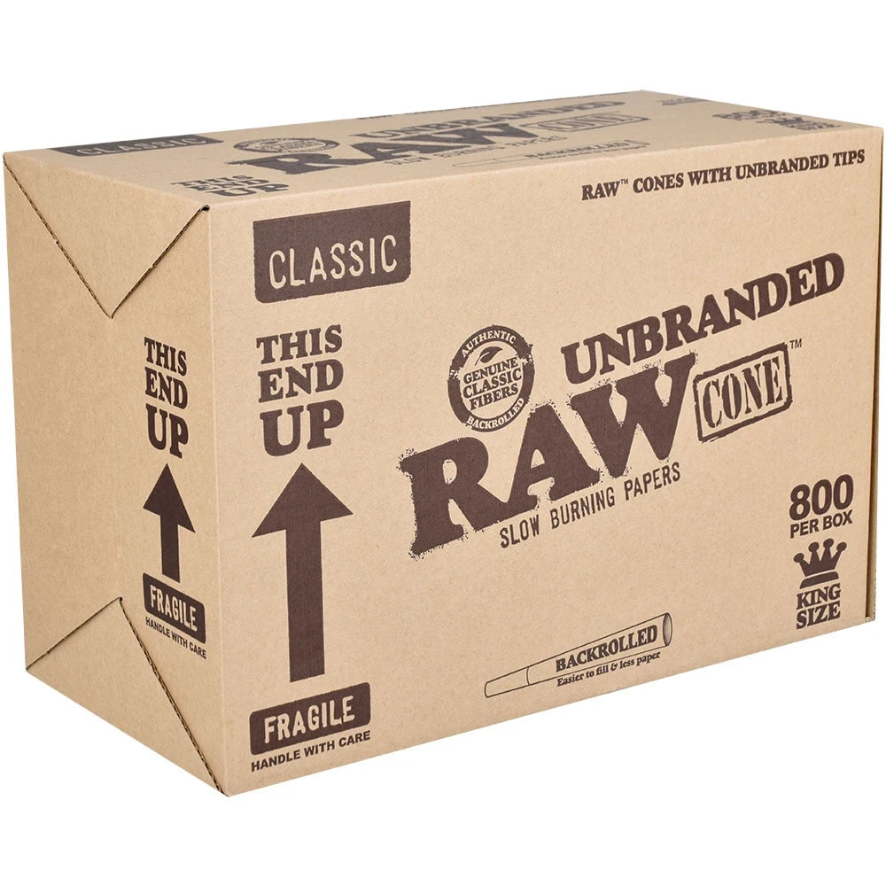 RAW Unbranded Classic Cones | King Size | 800pc Bulk Box