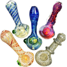 Simple Worked Glass Spoon Pipe | 3.25" to 3.5" | Assorted Styles | 40ct Bundle