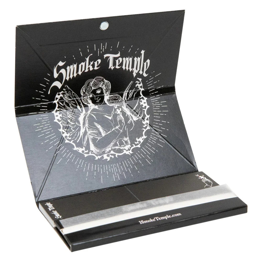 Smoke Temple Wholesale King Rolling Papers Tips and Tray White 32 Papers 20 Count Display