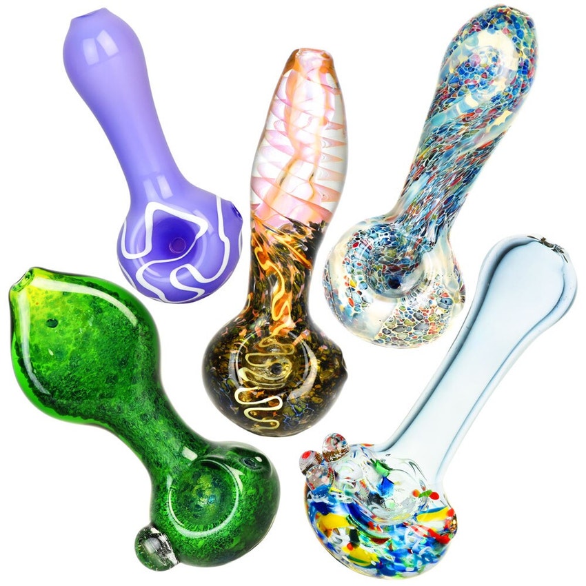 Worked Style Spoon Pipe | 3.5" | Assorted Styles | 40ct Bundle