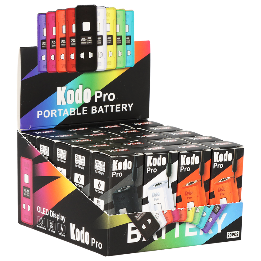 Yocan Kodo Pro 510 Box Mod –  20ct POP Battery Display – Assorted Colors